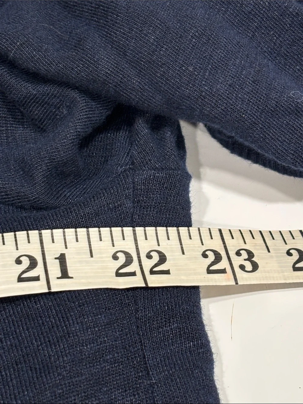 Boden Navy Linen Peasant Top with Crochet-Trimmed Square Neck